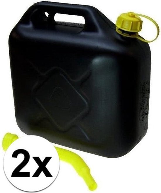 2x Jerrycan zwart - 20 liter - inclusief schenktuit — afbeelding 4