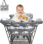 Boodschappenwagenbescherming voor baby's en kinderstoel, 2-in-1, universele hygiënebescherming voor winkelwagen met veiligheidsgordel voor baby's, jongens en babymeisjes, machinewasbaar,