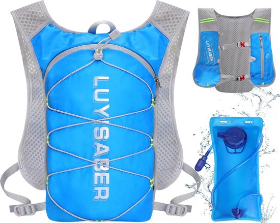 Gilet de course avec bouteille d'eau 2L, sac à Course à pied d