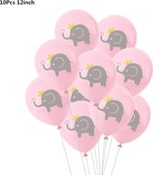 Clixify Ballonnen Helium 4D - 10x Ballonnenmet olifantjes - Meisjes - Ballonnen roze - set van 10 - Gender reveal - Ballonen - Balonnen