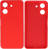 Hoesje Geschikt voor Xiaomi Redmi 13C 4G - Fashion Telefoonhoesje Backcover - Siliconen Hoesje - Rood