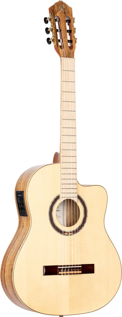 Ortega TZSM-3 Signature Series Natural elektrisch-akoestische klassieke gitaar met gigbag