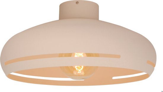 Chericoni Striscia Plafondlamp - 1 lichts - Ø45cm - Cream - IJzer, Metaal - Wandschakelaar - Italiaans Design - Nederlandse Fabrikant