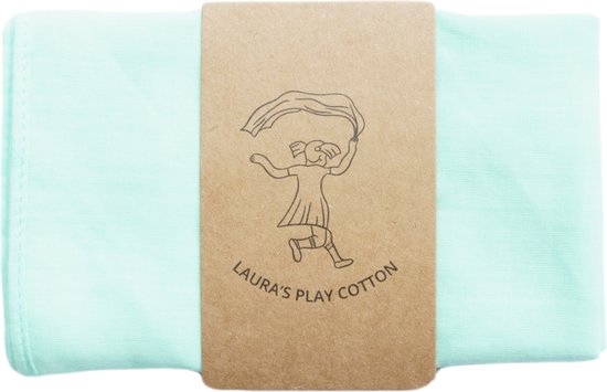 Laura’s Play Cotton - Speeldoek - Lichtgroen - 50 x 50 cm- Jongleersjaaltje - Jongleerdoekje - Speelzijde - Organisch Katoen