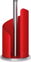Keukenrolhouder, Ø 15 cm roestvrij staal, mat, rolhouder voor keukenrol (rood)