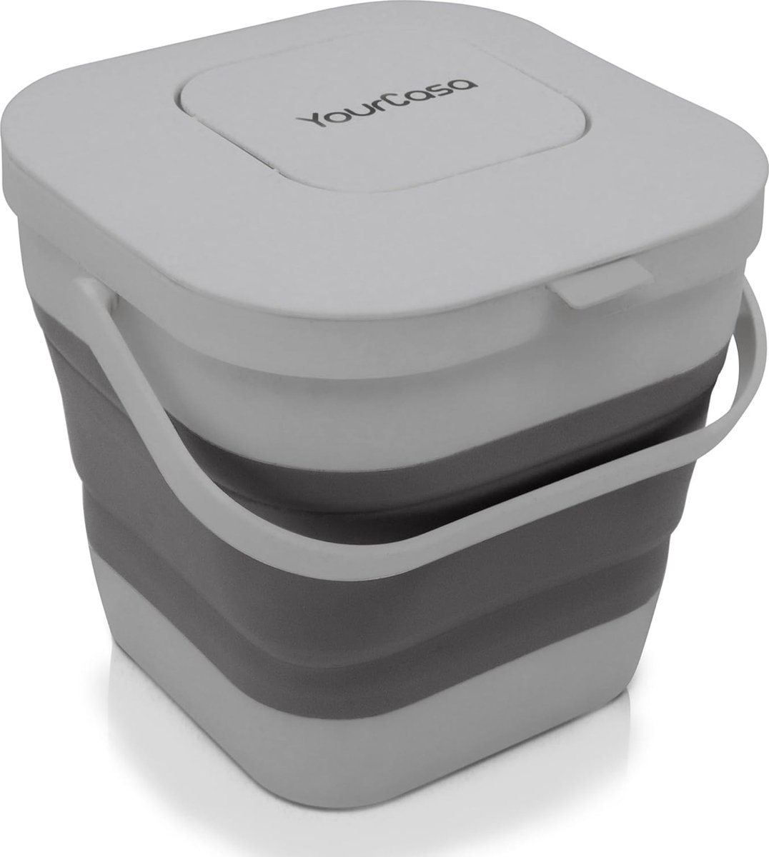 Goedkoopste Compostemmer keuken - opvouwbaar - 4 l - bio-afvalemmer keuken voor dagelijks biologisch afval - actieve koolfilter & vaatwasmachinebestendig - duurzame biologische vuilnisemmer met deksel