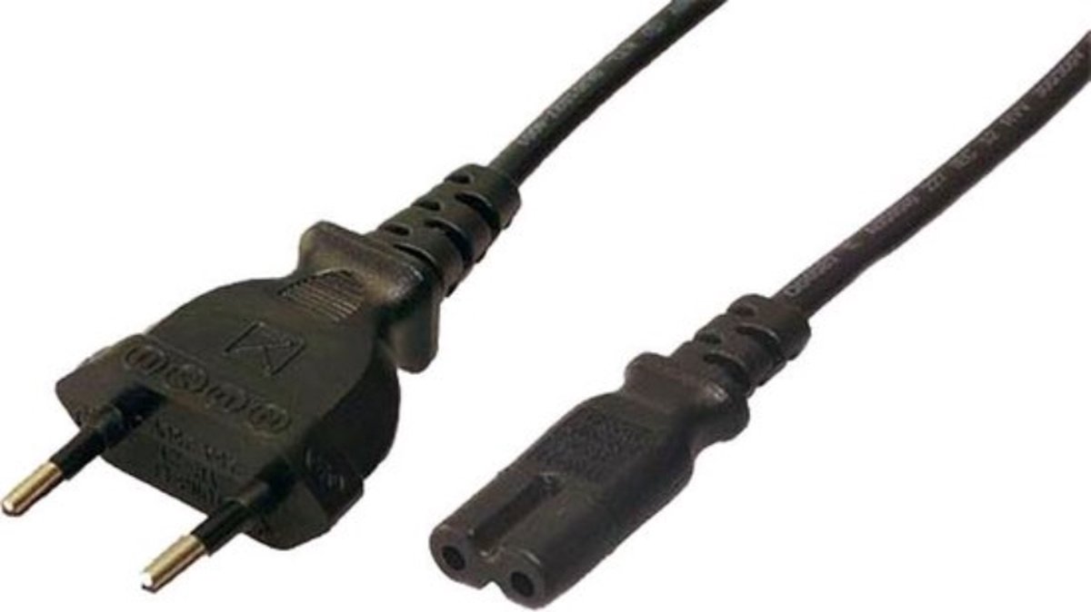 LogiLink Stroomkabel - Voedingskabel 1.8m - C7-stekker - 8tje - Zwart