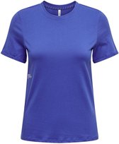 Only T-shirt Onlina Reg S/s Fold-up Top Box Jrs 15324012 Dazzling Blue/story Dames Maat - M