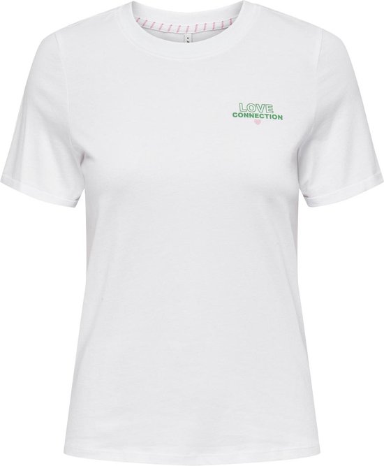Only T-shirt Onlina Reg S/s Fold-up Top Box Jrs 15324012 Bright White Dames Maat - XL