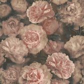 Papier peint Fleurs Profhome 374022-GU papier peint intissé légèrement texturé avec motif floral mat rose rouge noir 5,33 m2
