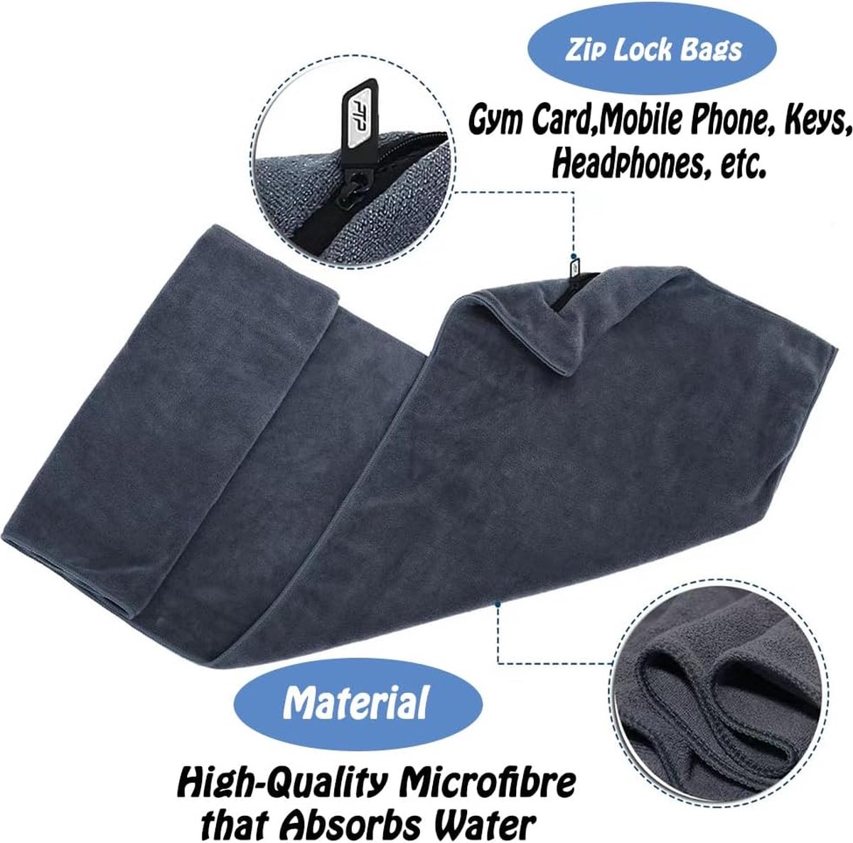 Serviette de fitness, Serviette sport, Ensemble de Serviette de Fitness avec Compartiment, Microfibre Serviettes de Sports Gym avec Poche Zippée, Adaptée aux Sports de Plein air, Serviette de Gymnase Serviette de fitness, Serviette sport, Ensemble de Serviette de Fitness avec Compartiment, Microfibre Serviettes de Sports Gym avec Poche Zippée, Adaptée aux Sports de Plein air, Serviette de Gymnase