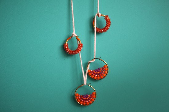 Set van twee oranje oorbellen || perfect voor koningsdag
