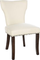 CLP Zadar Chaise de salle à manger - Classique - Chaise en bois - Sans accoudoirs - Tissu - crème antique foncé