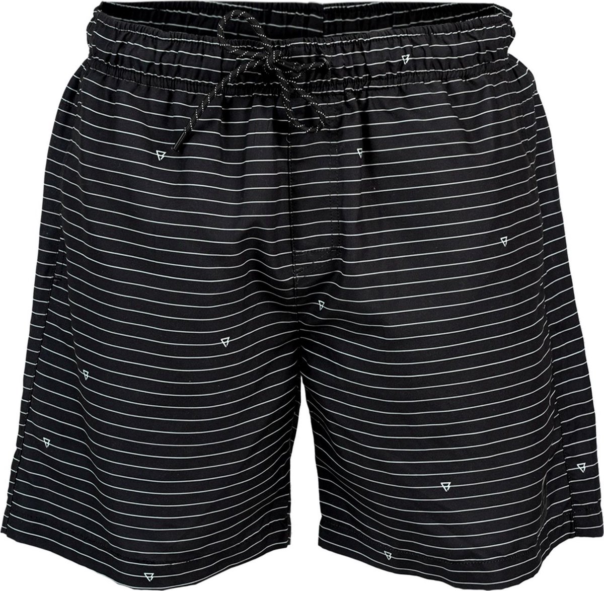 Cruneco-stripe men swim shorts Zwemshort heren Zwart