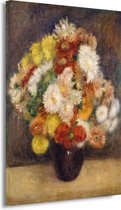 Chrysanthèmes dans un vase - Décoration murale Pierre-Auguste Renoir - Portrait de chrysanthème - Tableau sur toile Fleurs - Décoration murale rurale - Tableaux sur toile - Décoration murale chambre 75x100 cm