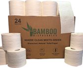 Bamboo Disposables | Luxe Bamboe Toiletpapier | 24 SuperRollen | Ultra Zacht & Extra Sterk Wc Papier