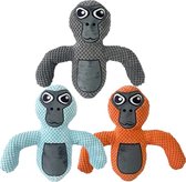 Klikkopers® - Gaming Knuffel Set van 3 - Gorilla Knuffel Set - VR Game Knuffel - 25 cm - Zwart/Oranje/Blauw