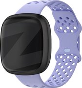 Bandz sport band 'Sport Air' geschikt voor Fitbit Versa 3 / Versa 4 / Sense / Sense 2 - Hoogwaardig ademend siliconen materiaal smartwatch bandje - Perfect voor het sporten - lila