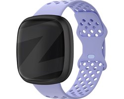Bandz sport band 'Sport Air' geschikt voor Fitbit Versa 3 / Versa 4 / Sense / Sense 2 - Hoogwaardig ademend siliconen materiaal smartwatch bandje - Perfect voor het sporten - lila