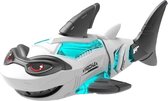 CNL Sight Transparant haai-speelgoed met licht en muziek - elektrische mechanische transmissie met knipperend geluid - cartoon-haai educatief speelgoed（Kleur：Wit）