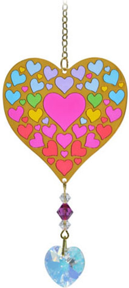 Suncatcher/Zonvanger/Zonnevanger - Hart Regenboog - Crystal Dreams - Handgemaakt - 20mm Kristal - L20cm