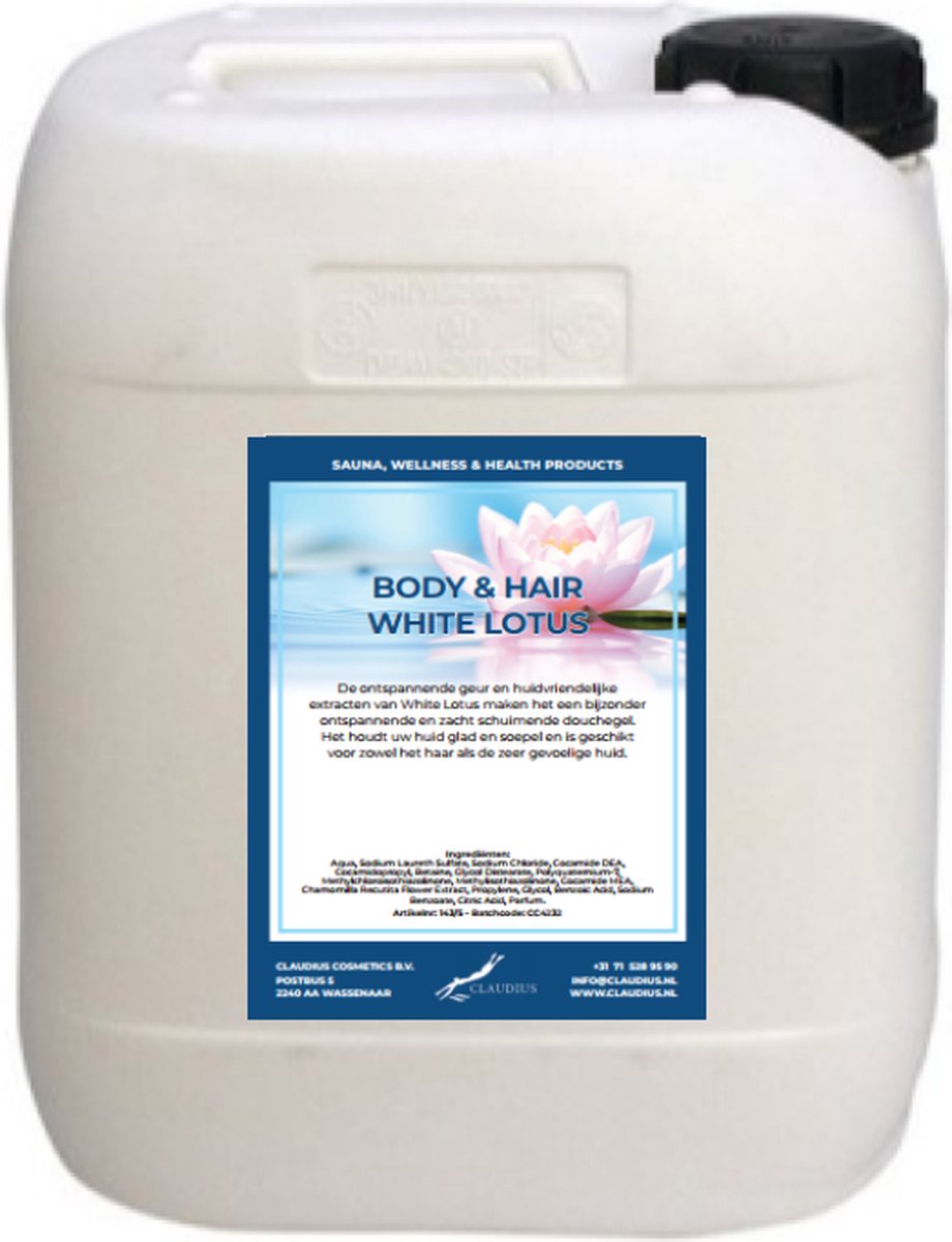 Goedkoopste Body & Hair White Lotus - 10 Liter - 2 in 1 voor lichaam en haar.