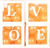 Ballon box pakket Love met 24 goudkleurige ballonnen - aanzoek - love - liefde - valentijn - goud - ballonbox