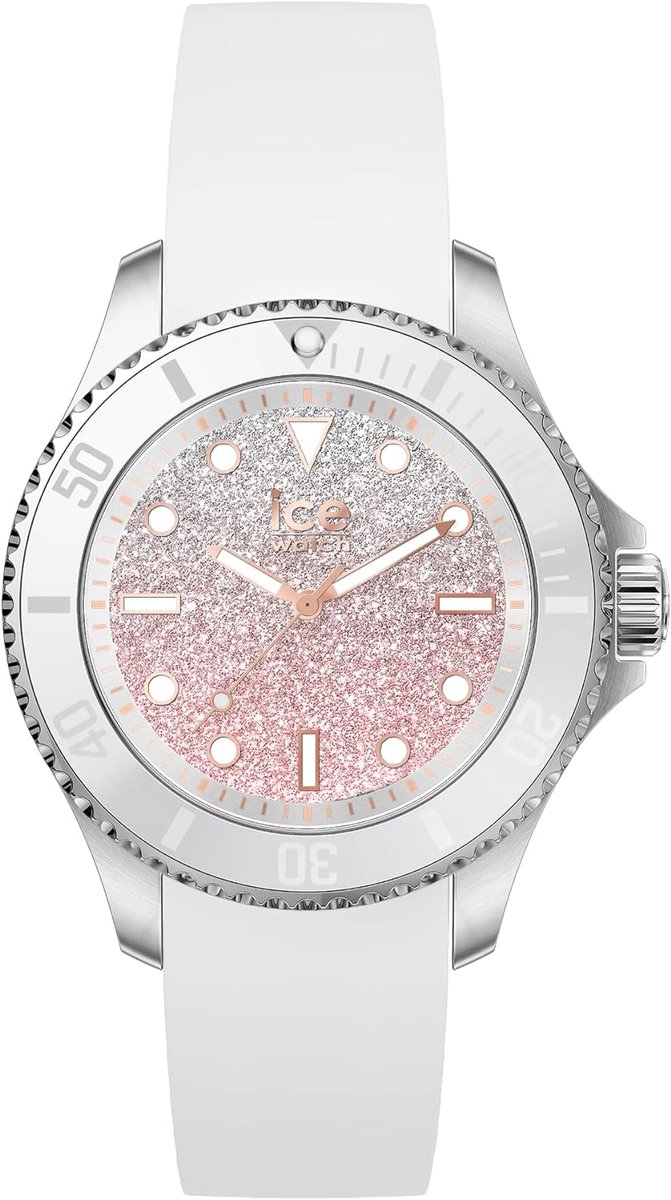 Ice Watch ICE steel - Lo white pink 020371 Horloge - Siliconen - Wit - Ø 35 mm