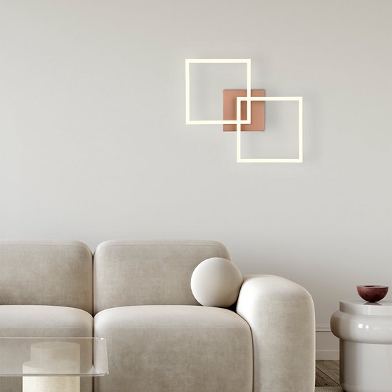 LED Plafondlamp - Plafondverlichting - Trion Square - 20W - Warm Wit 3000K - Vierkant - Coffee - Metaal