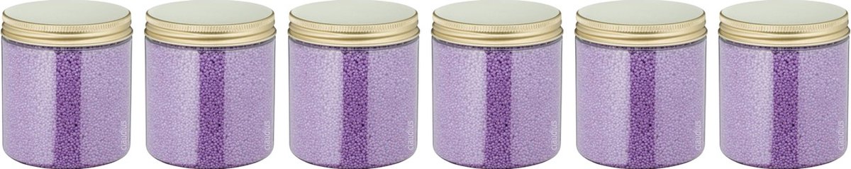 Goedkoopste Badkaviaar Lavendel - 200 gram - Pot met gouden deksel - set van 6 stuks - bad parels voor in bad