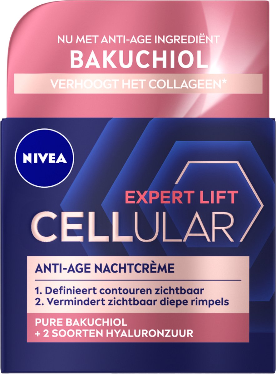 Goedkoopste NIVEA CELLular Expert Lift Anti-Age Nachtcrème - Alle Huidtypes - Crème met Bakuchiol en Hyaluronzuur - Anti-rimpel - Verhoogd Collageen - 50 ml