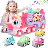 Jouets de voiture pour filles et garçons, speelgoed à partir de 2 ans, camion 5 en 1, speelgoed pour tout-petits, éclairage et musique, cadeau pour filles et garçons de 3, 4, 5 et 6 ans