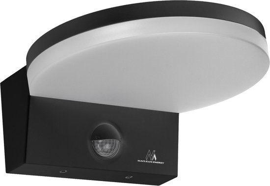 Maclean - Applique d'extérieur LED avec détecteur de mouvement PIR, noire, 15W, IP65, 1560lm, blanc neutre (4000K) MCE344 B
