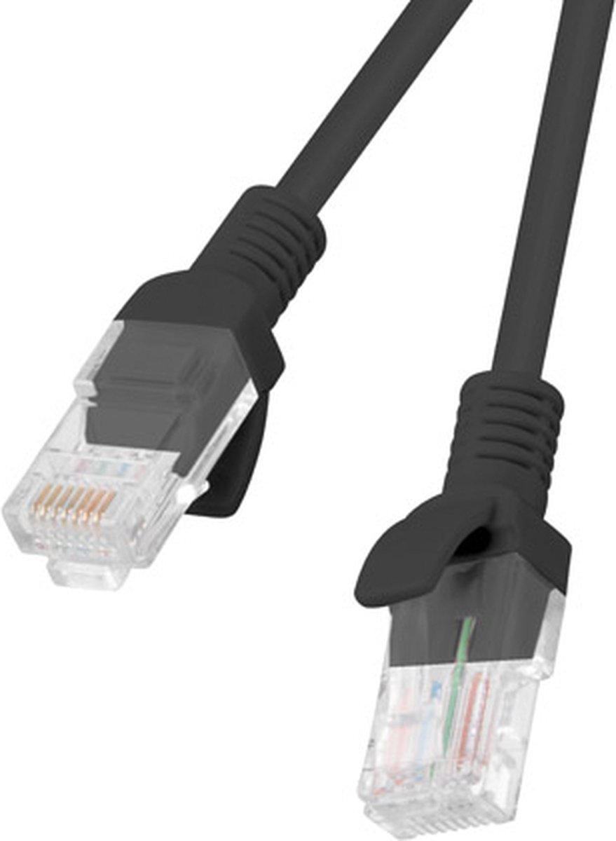 LANBERG PATCHKABEL CAT.5E UTP 0,5M ZWART FLUKE