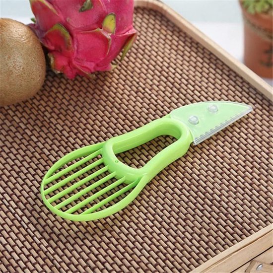 3 In 1 Avocado Slicer Shea Corer Boter Cutter Eenvoudige Snel Fruit Dunschiller Food Grade Plastic Separator Mes Groente Tool