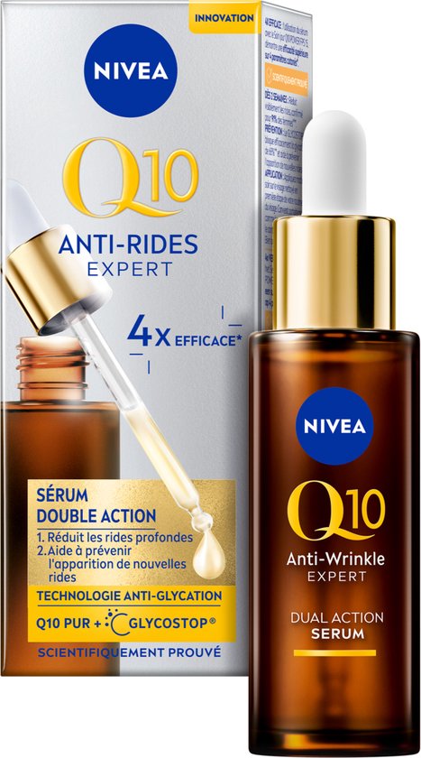 NIVEA Q10 Anti-rimpel expert serum met dubbele werking. 4x verbetering. Wetenschappelijk bewezen.