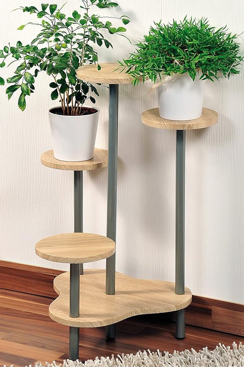 Multifunctioneel plantenrek voor balkon hoek woonkamer kantoor tuin 44 x 44 x 72.5 cm