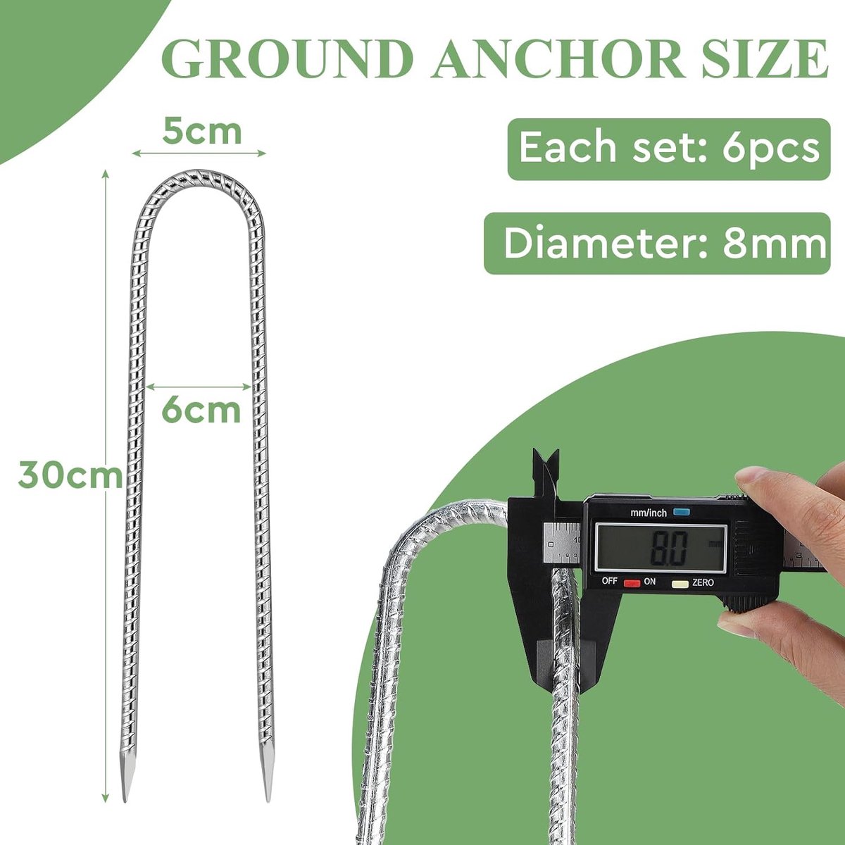 Lot De 8 Piquets D'ancrage Au Sol Pour Trampoline (inoxydable