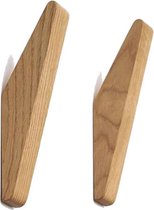 DWIH® - Nordic Design- 2 kapstok wand haken - naturel - Rubber wood - Modern Design