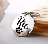 hondenenpenning- kattenpenning- rvs - goud - rosegoud- diameter 2/2.5/3 cm - inclusief naam en telefoonnummer gegraveerd - gegraveerde hondenpenning - gegraveerde kattenpenning