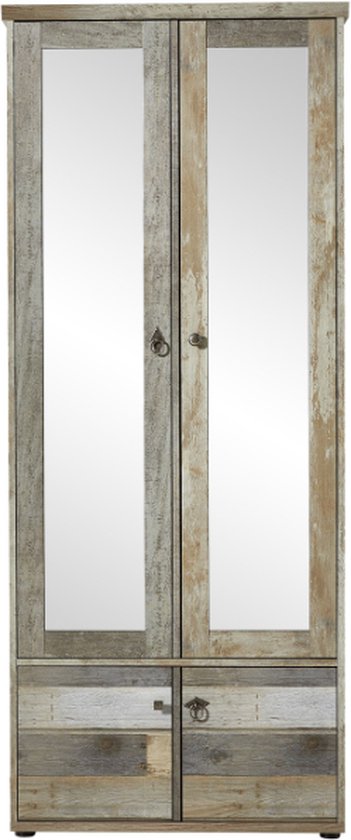 Garderobekast Clem 78cm met 4 deuren - driftwood