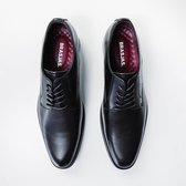 BRASJAS Heren schoenen - Nette schoenen van leer - Anti-slip zool - Zwart - Maat 43