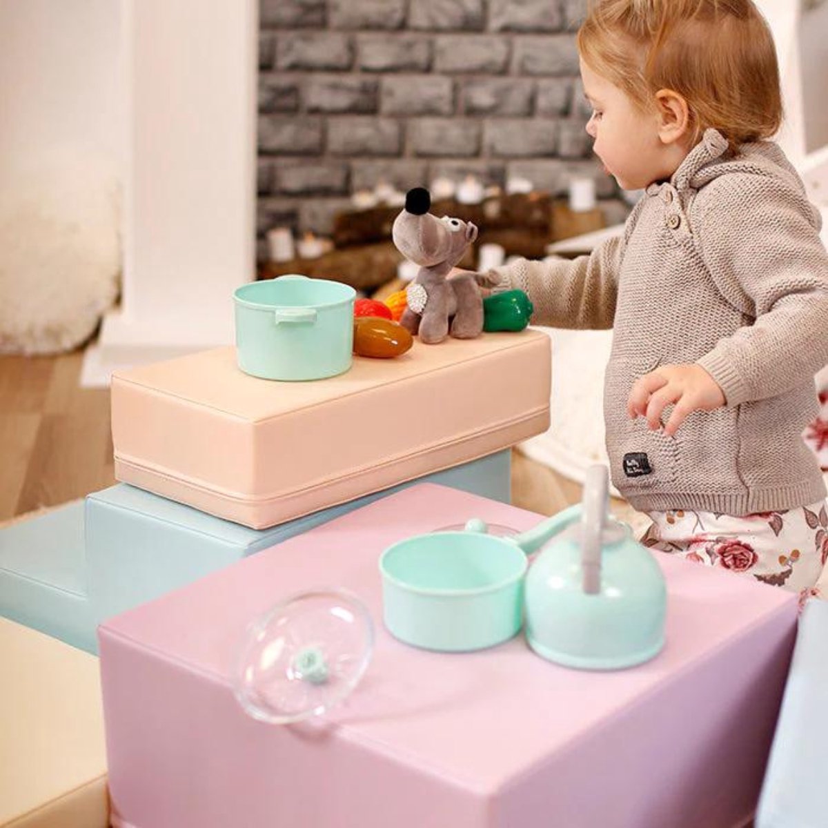 IGLU - Soft Play Foam Block Set - Corner Climber - Licht Pastel — cadeau in Spellen & Speelgoed - foto 3