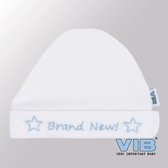 VIB® - Muts rond - Brand new! (Wit - Blauw) - Babykleertjes - Baby cadeau