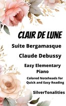 Little Pear Tree 1 - Clair de Lune Suite Bergamasqe Easy Piano Sheet Music with Colored Notation