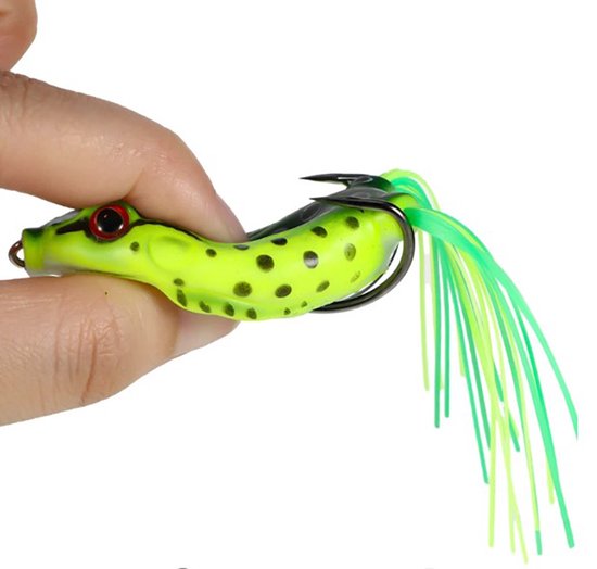 Kunstaas kikker - Roofvissen - 13g - Groen mix - Softbait - 5 Stuks in Box — afbeelding 4