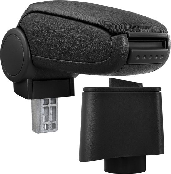 KAERGK Autoarmsteunen voor VW UP 2009-2017 Middenconsole Dubbellaags opbergruimte met bekerhouders Gemakkelijk te monteren Opberglade achter 7 USB-poorten Duurzaam leder Zwart (Black Line
