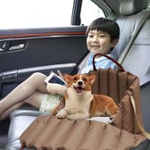 Autostoel voor honden, hondenautostoel voor kleine en middelgrote honden, huisdierautostoel voor honden en katten, antislip hondenstoel met kussens en veiligheidsriem, puppyautostoel