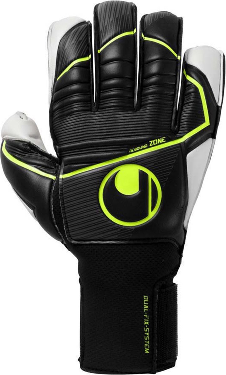 Uhlsport Absolutgrip Flex Frame Carbon Black Fluo Yellow Keepershandschoenen - Maat 7.5