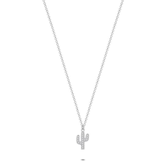 Twice As Nice Halsketting in zilver, cactus 40 cm+5 cm